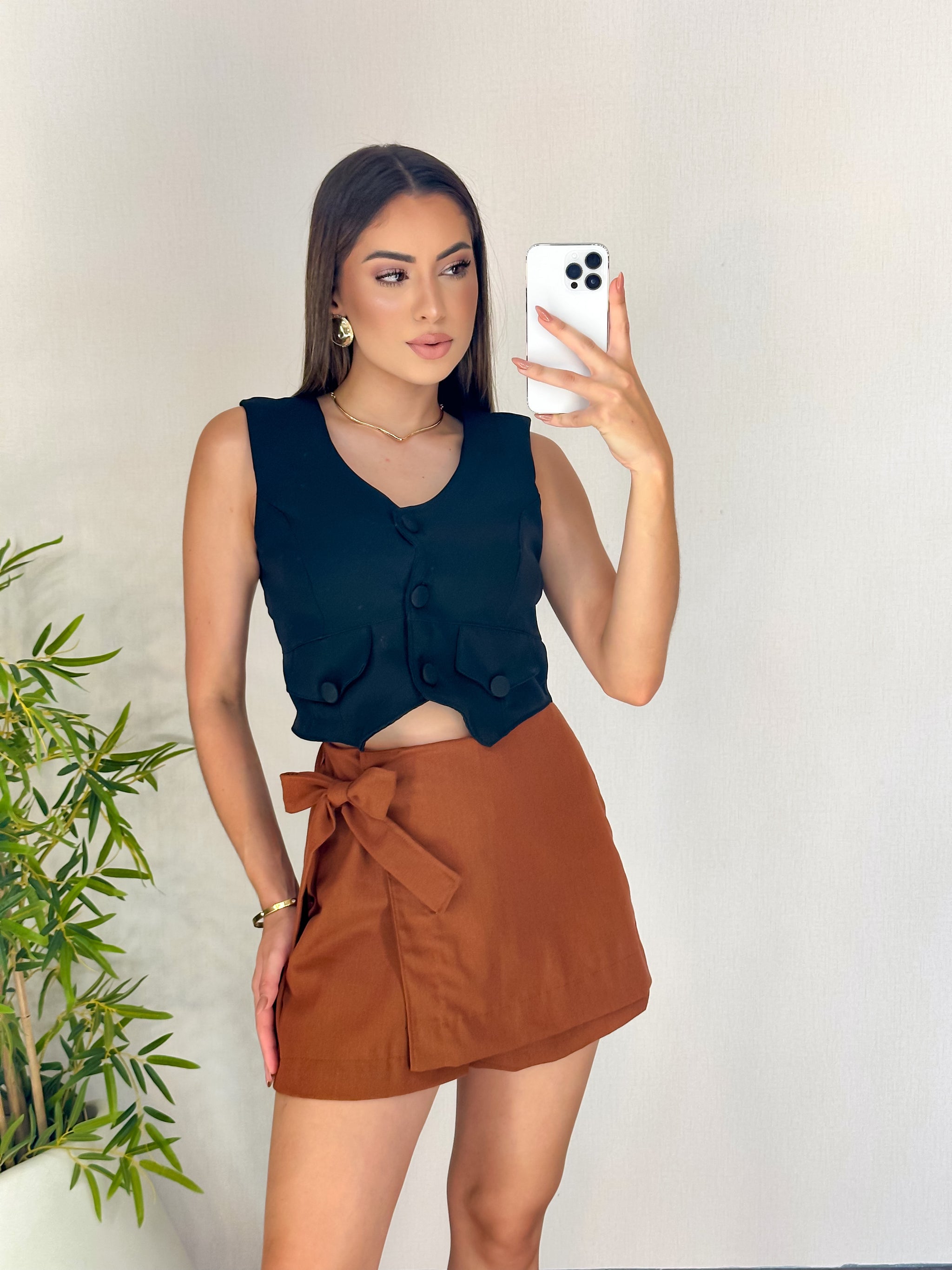 Short Saia em Linho - Ref 1533