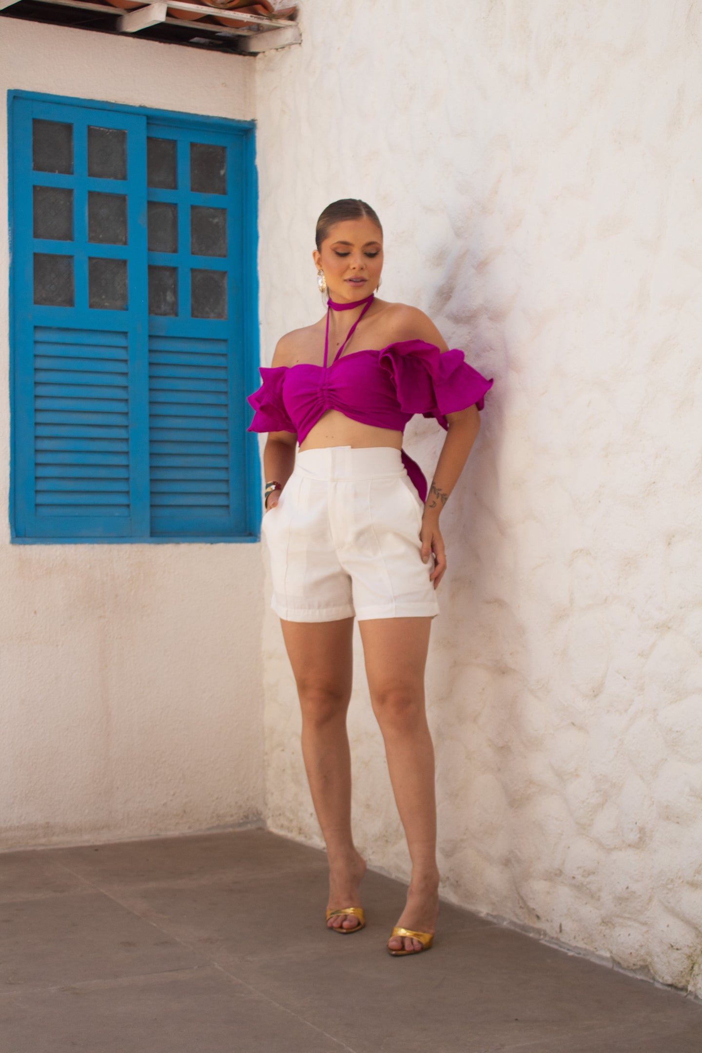 Cropped em Crepe Linho - Ref 4528