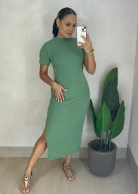 Vestido Midi Canelado - Ref 5015