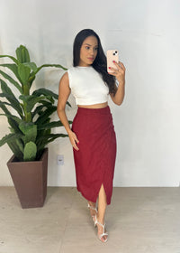 Saia Midi em Linho - Ref 5128