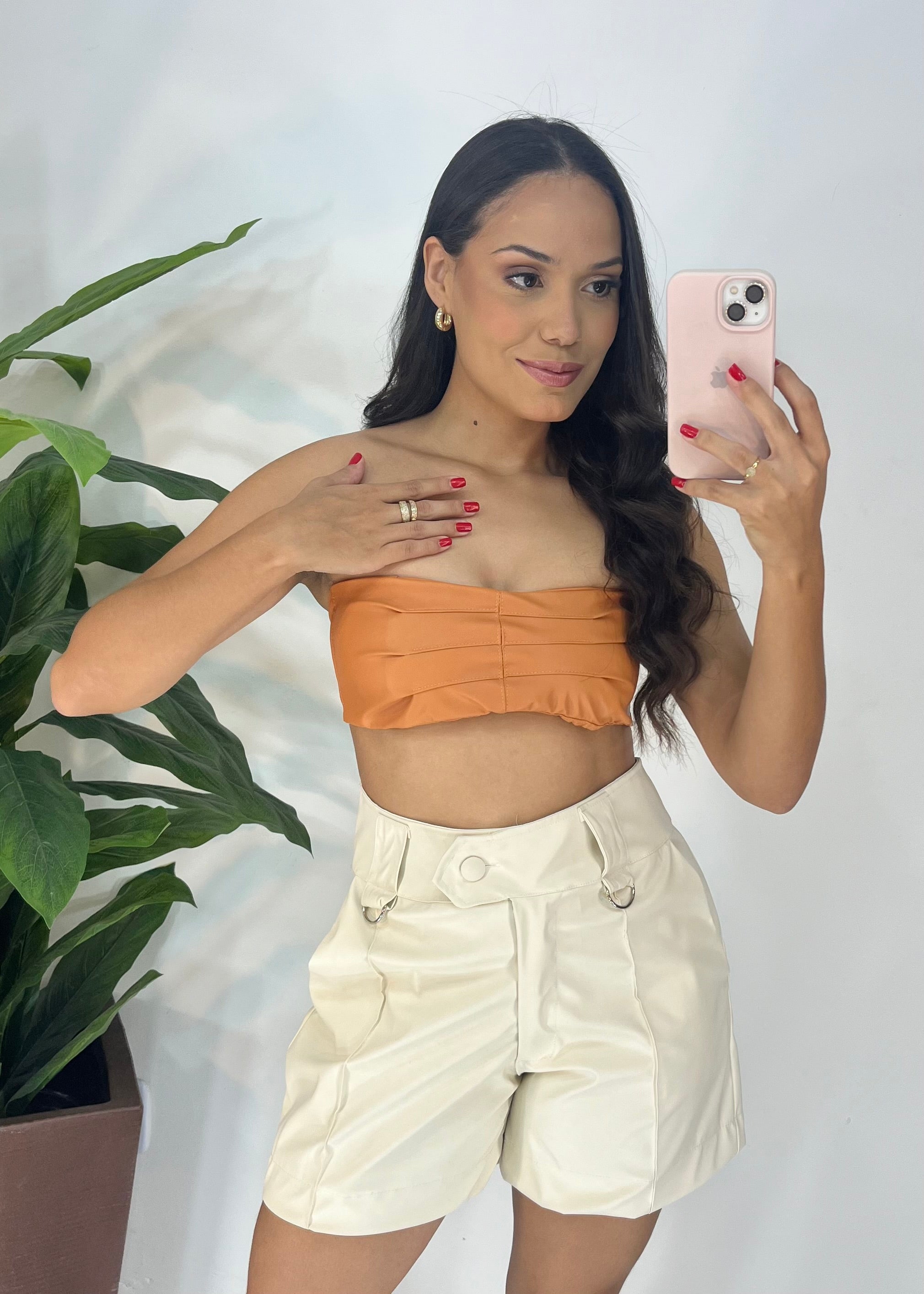 Cropped em Couro Fake - Ref 5316