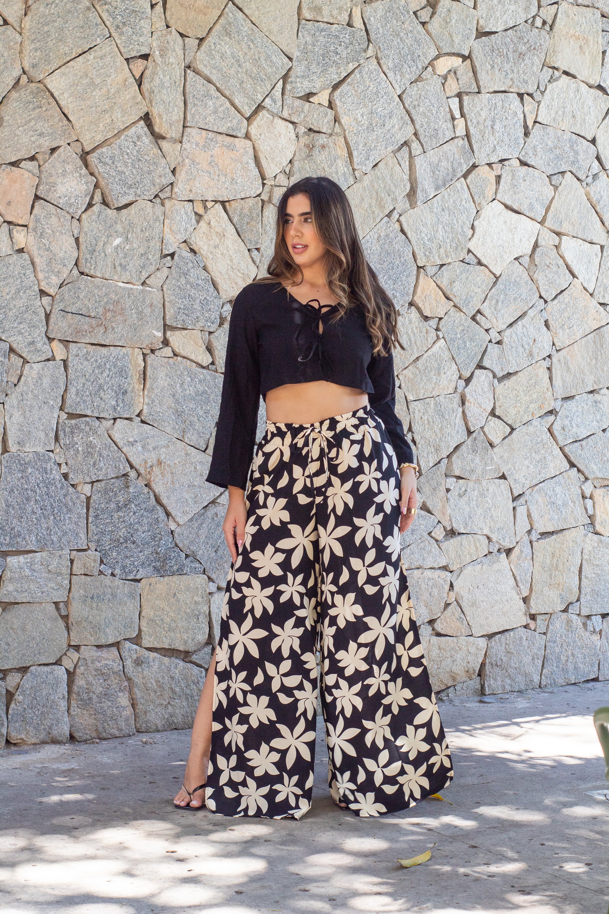 Calça Pantalona em Viscolinho - Ref 1512
